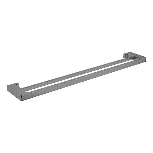 Nero Pearl/Vitra Double Towel Rail 600mm - Gun Metal Grey - Burdens Plumbing