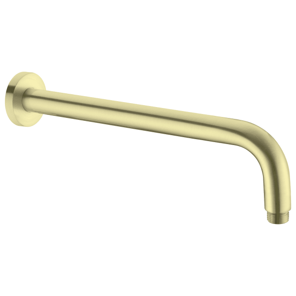 Nero Round Wall Shower Arm 350mm Brushed Gold - Burdens Plumbing