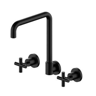 Nero X Plus Wall Kitchen Set Swivel Spout Matt Black - Burdens Plumbing
