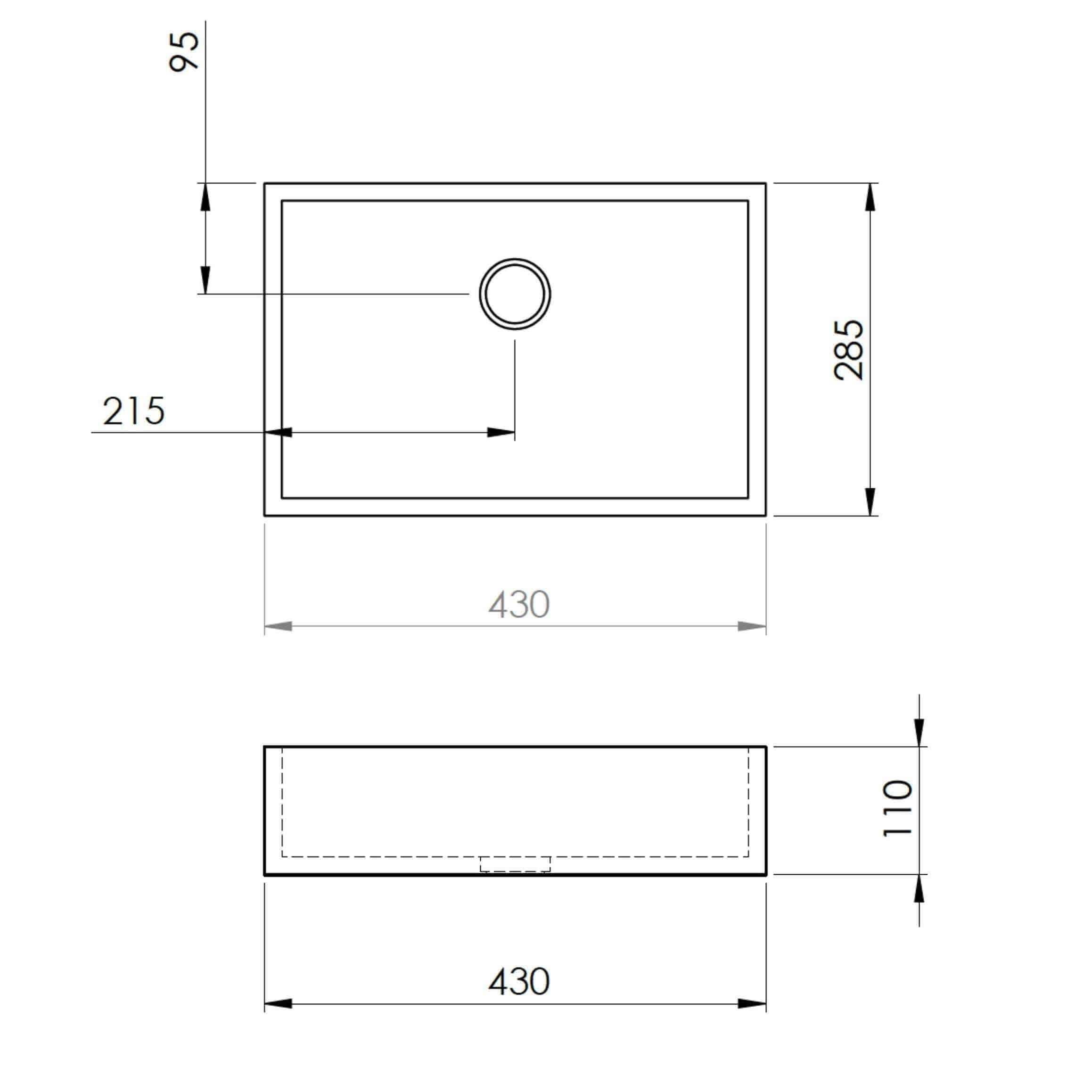 New Form Concrete Baby Rectangle Vessel Basin 430mm X 290mm X 105mm - Burdens Plumbing