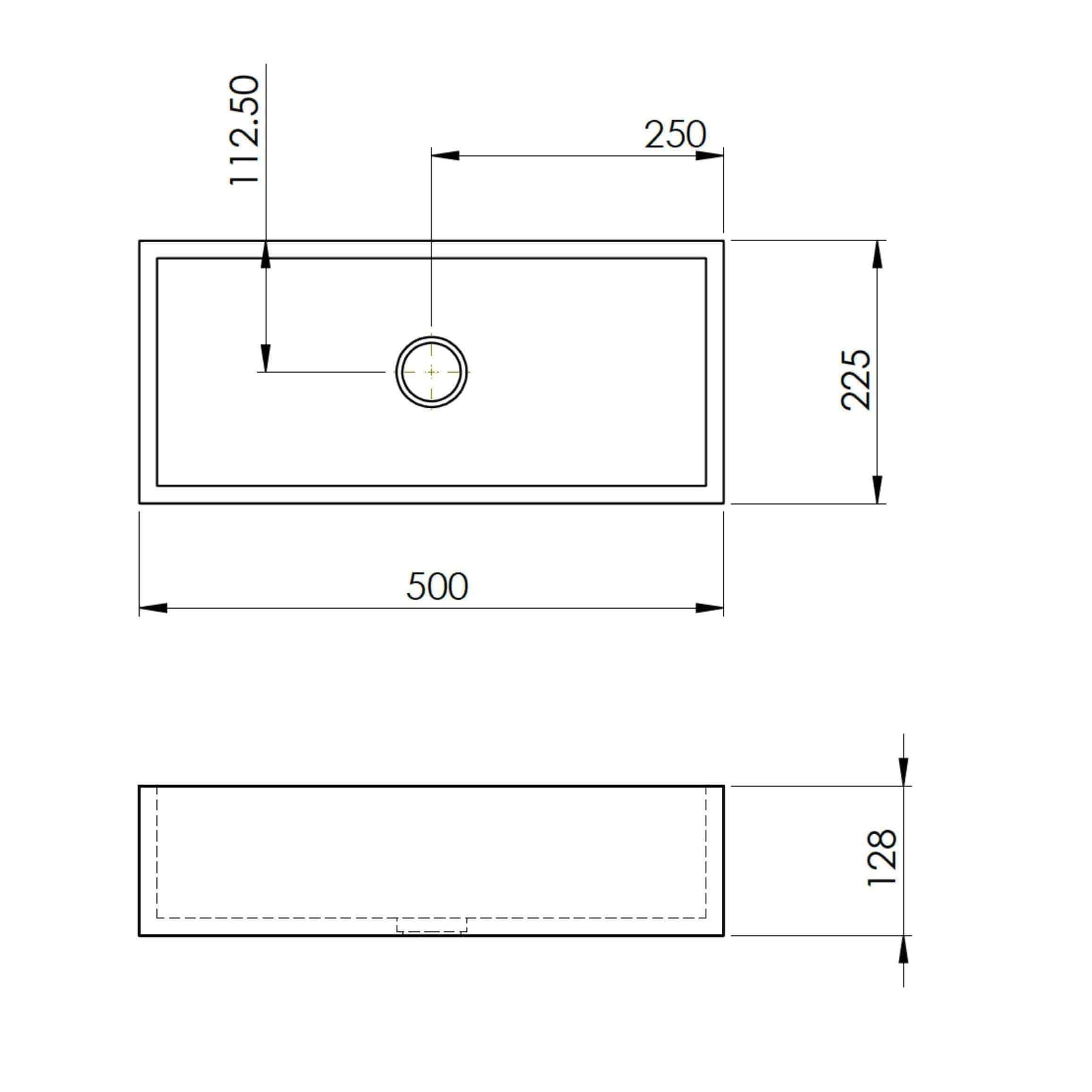 New Form Concrete Bath Vessel Basin 500mm X 225mm X 125mm - Burdens Plumbing
