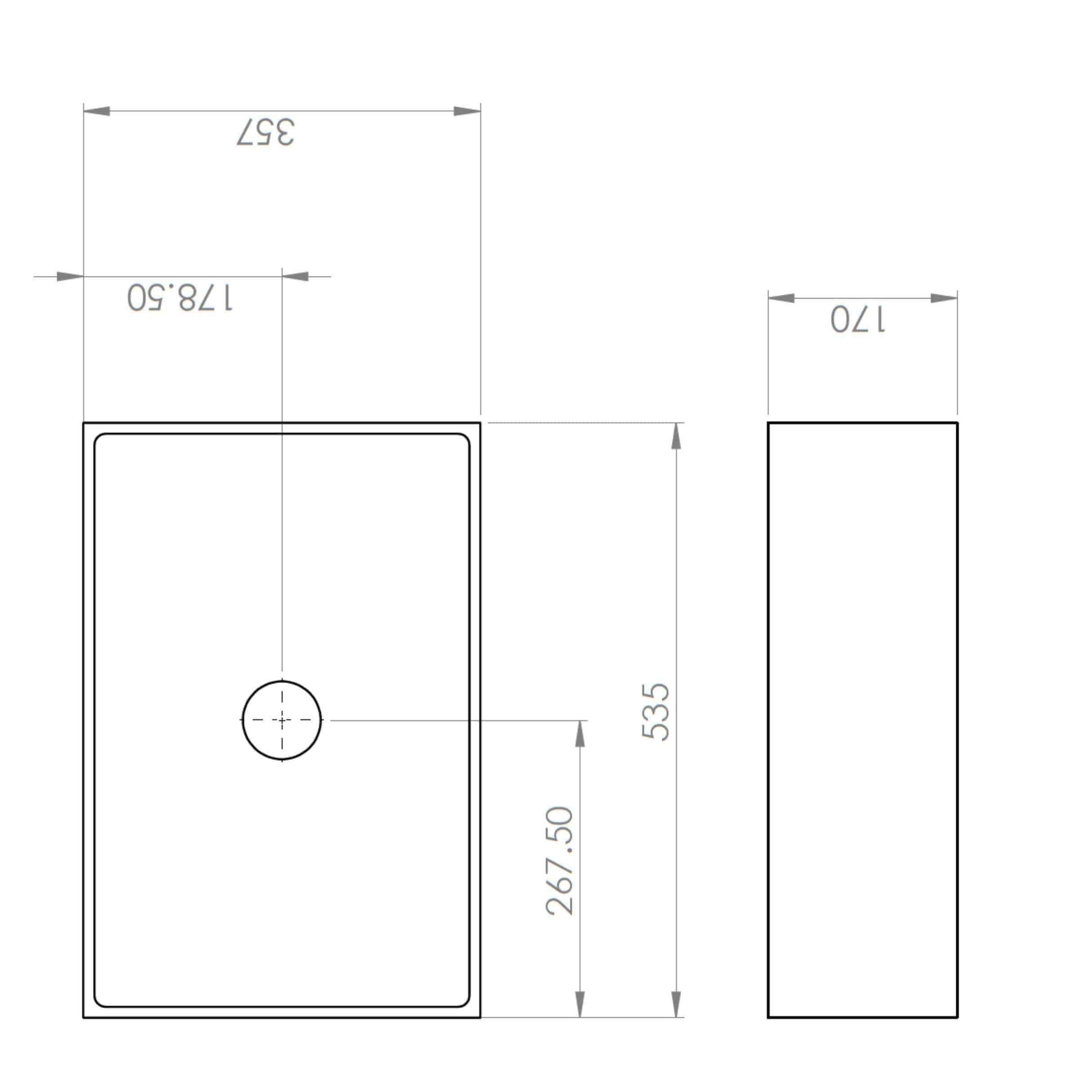 New Form Concrete Grand Rectangle Vessel Basin 535mm X 360mm X 170mm - Burdens Plumbing