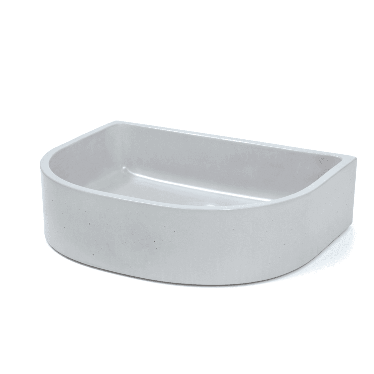 New Form Concrete Half Moon Vessel Basin 450mm X 345mm X 110mm - Burdens Plumbing