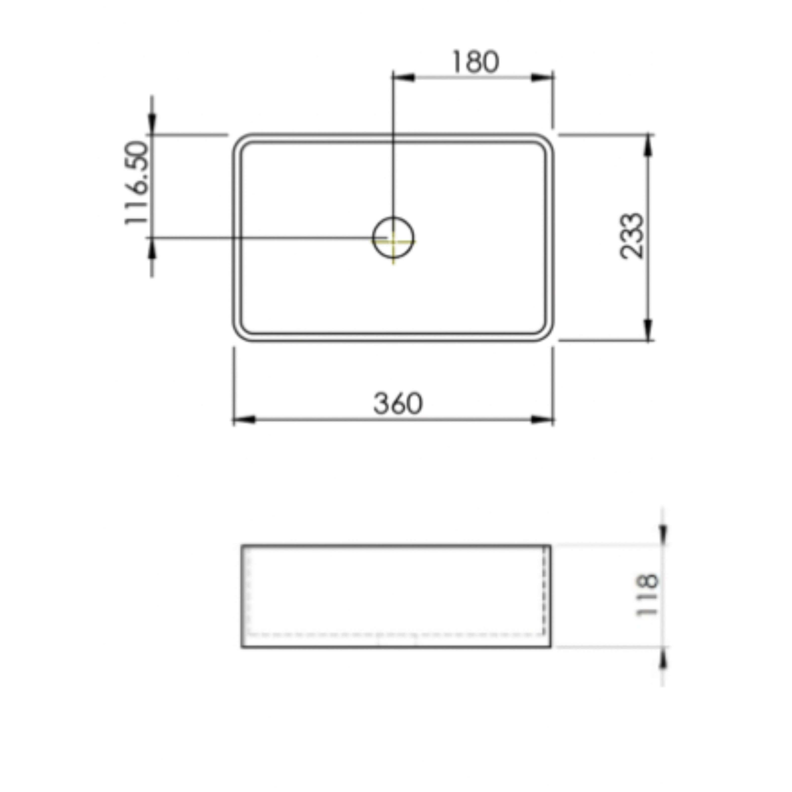 New Form Concrete Mini Rectangle Vessel Basin 365mm X 235mm X 110mm - Burdens Plumbing
