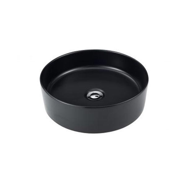 Nimos Slimline Round Above Counter Basin Matte Silk Black Sbc-027K - Burdens Plumbing