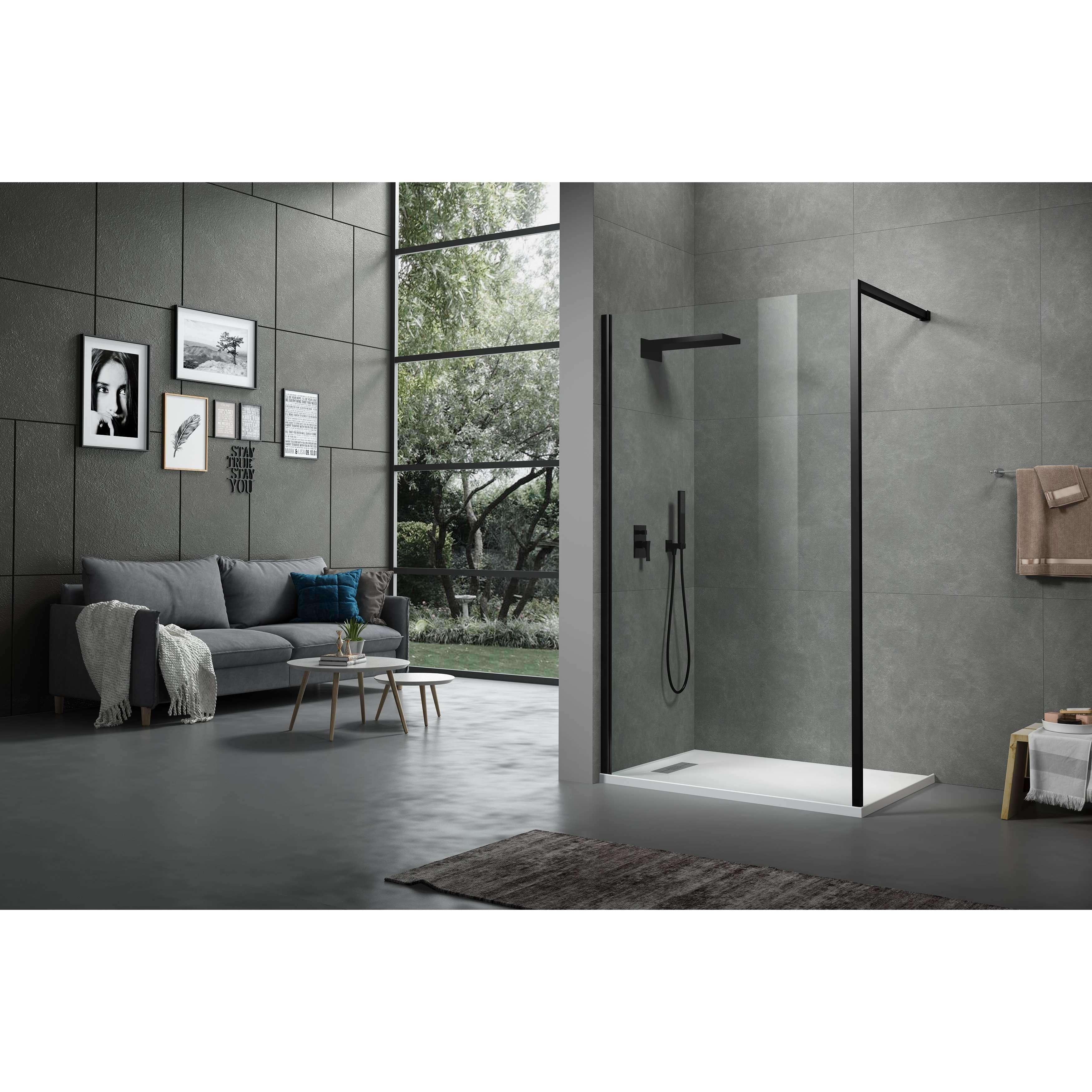 Oceano Kubix Shower Panel 900 X 2000 Matt Black - Burdens Plumbing