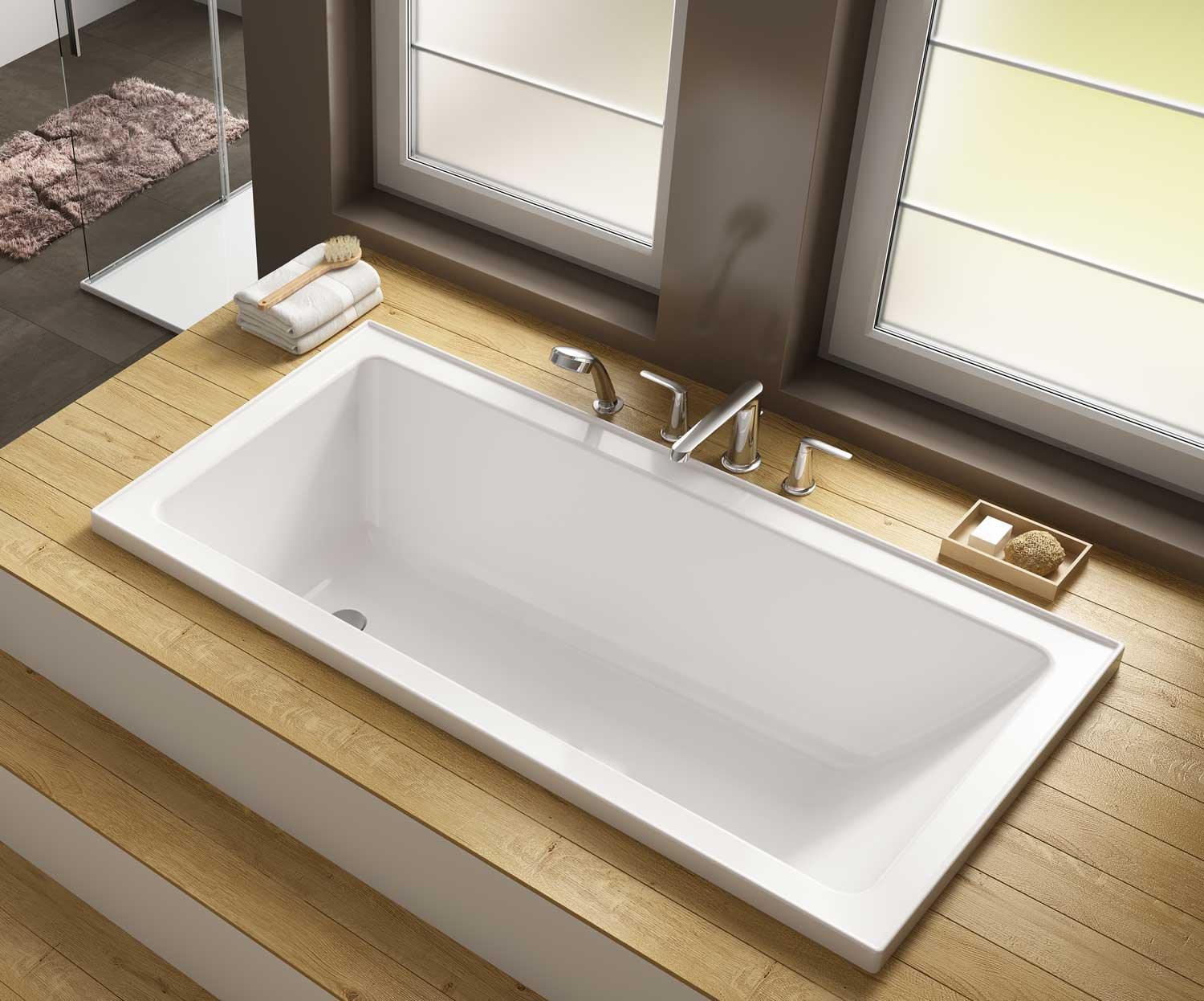 Oceano Louve Inset Bath 1675 X 745 X 435 White - Burdens Plumbing
