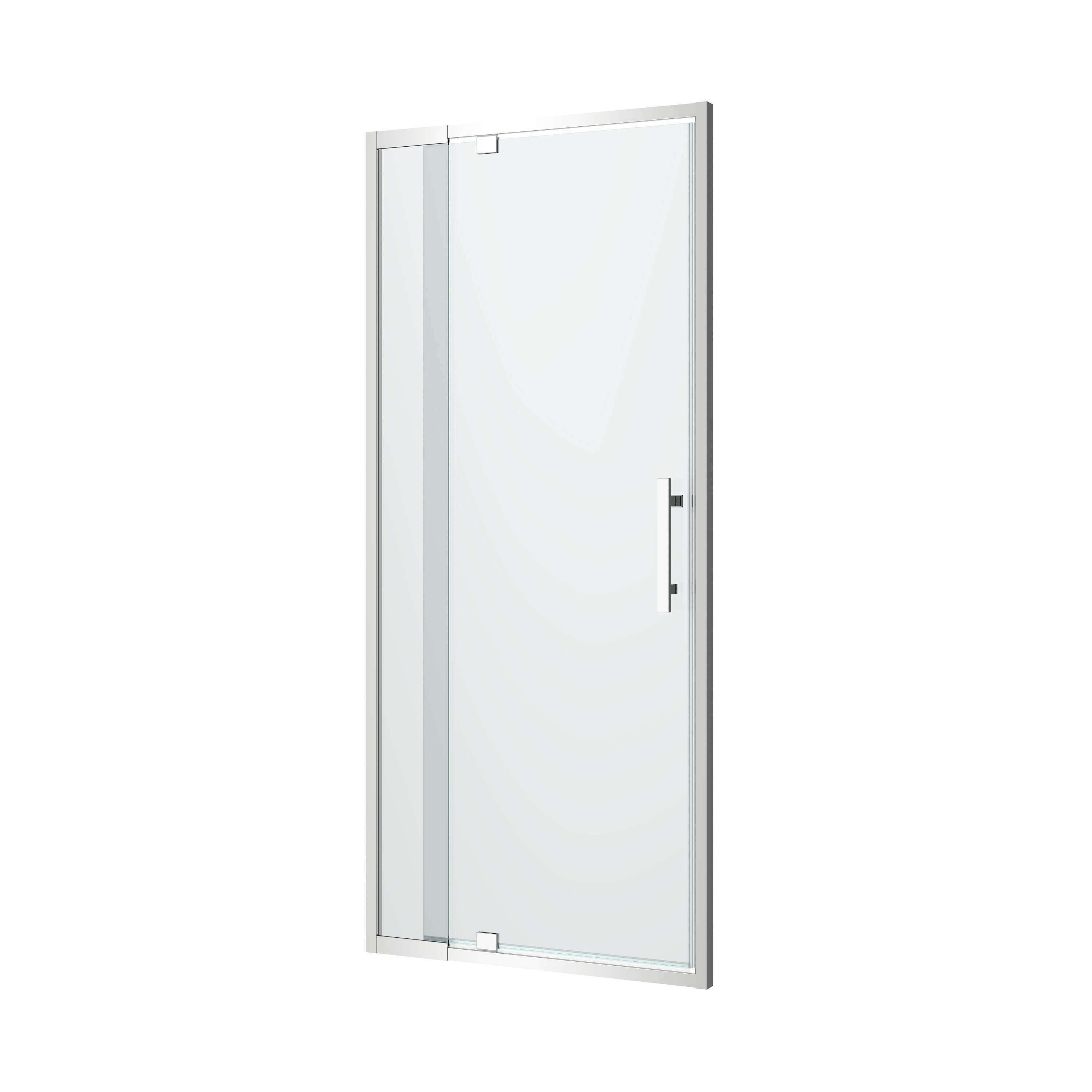 Oceano Louve Square Pivot Front Screen 1480 X 2000 Chrome - Burdens Plumbing