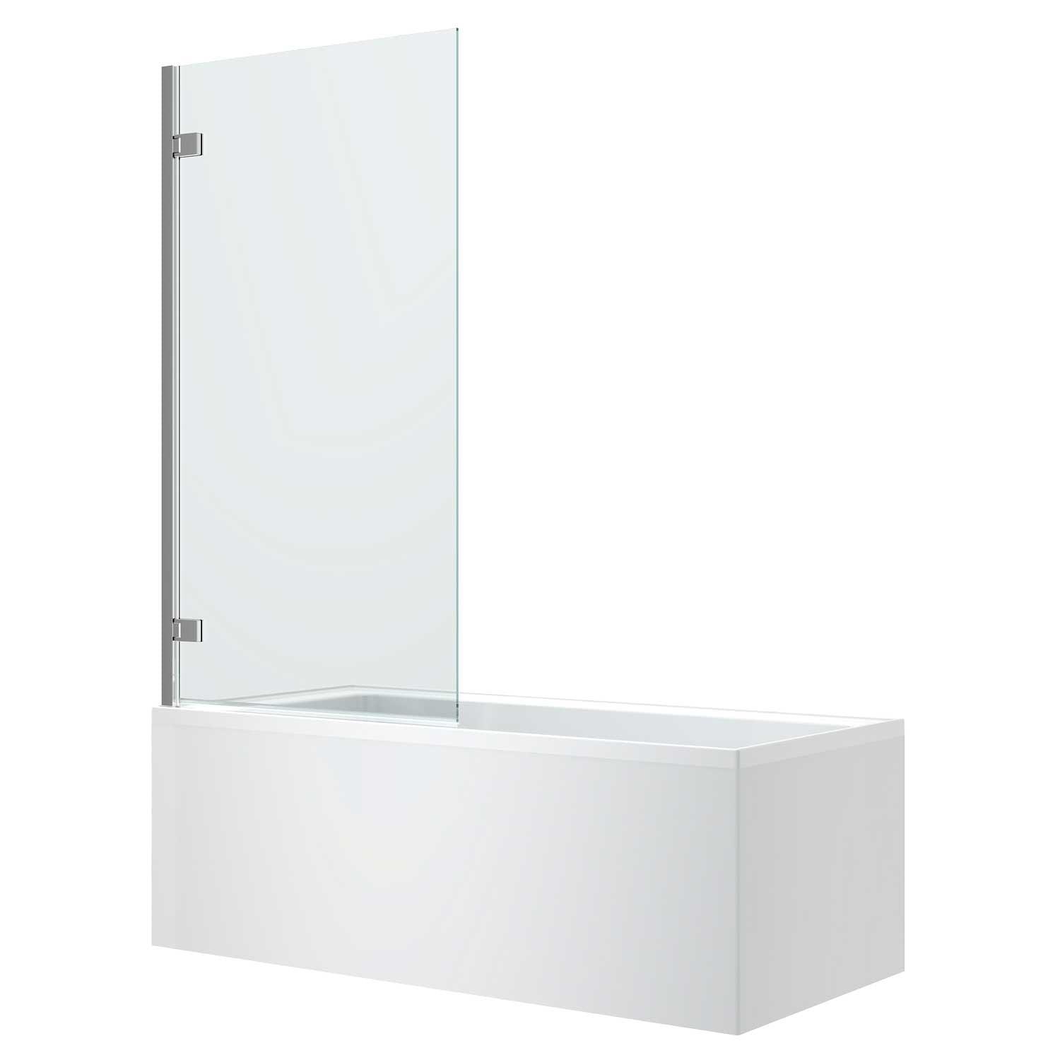 Oceano Urban Bath Panel Hinged 900 X 1600 Chrome - Burdens Plumbing