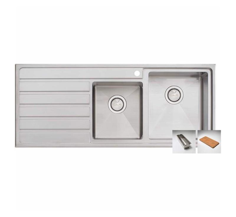 Oliveri Apollo 1 & 3/4 Bowl Sink With L/H Drainer 1Th - Burdens Plumbing