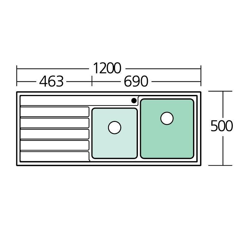 Oliveri Apollo 1 & 3/4 Bowl Sink With L/H Drainer 1Th - Burdens Plumbing