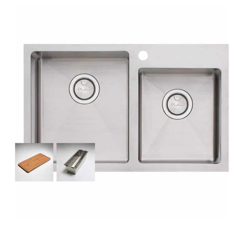 Oliveri Apollo 1 & 3/4 R/H Offset Bowl Sink 1Th - Burdens Plumbing