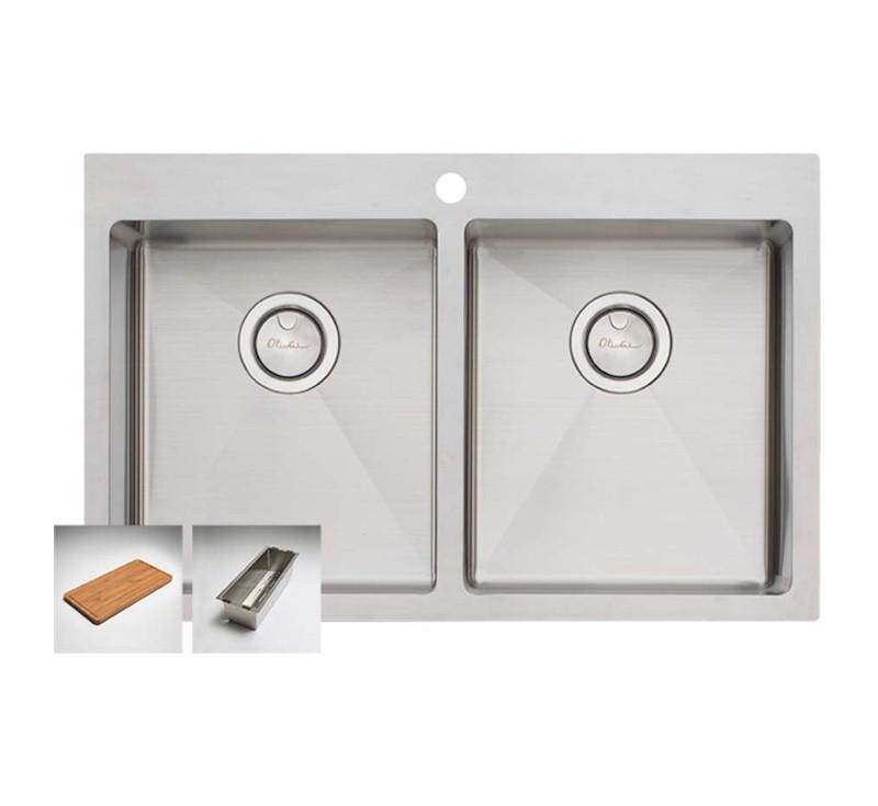 Oliveri Apollo Double Bowl Sink 1Th - Burdens Plumbing