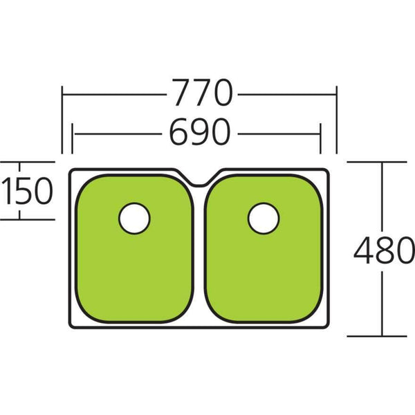Oliveri Diaz Double Bowl Undermount Sink - Burdens Plumbing