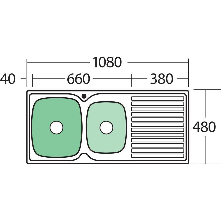 Oliveri Endeavour 1 & 3/4 Bowl Topmount Sink R/H Drainer 1Th - Burdens Plumbing