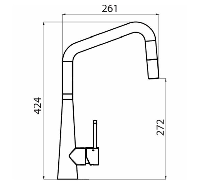 Oliveri Essente Square Ss Gooseneck Pull Out Mixer Chrome Ss2575 - Burdens Plumbing