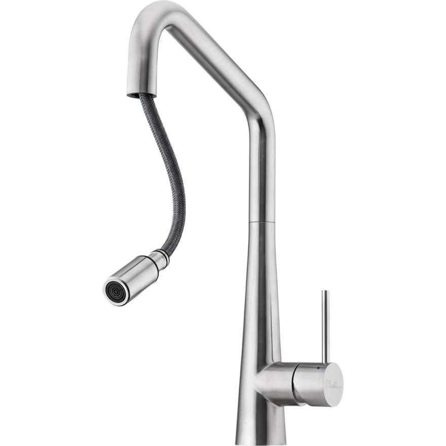 Oliveri Essente Square Ss Gooseneck Pull Out Mixer Chrome Ss2575 - Burdens Plumbing