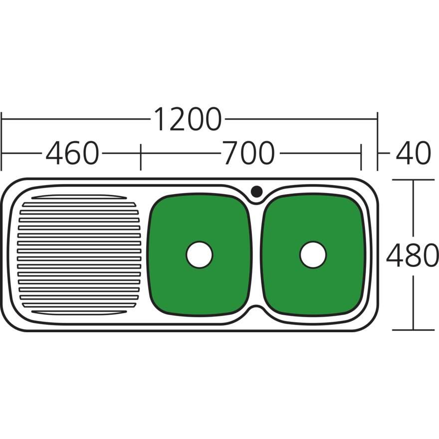 Oliveri Lakeland Double Bowl Topmount Sink L/H Drainer 1Th - Burdens Plumbing