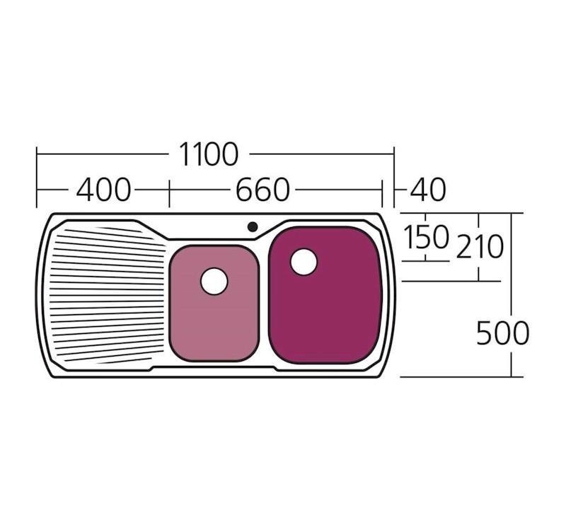 Oliveri Monet 1 & 3/4 Bowl Topmount Sink L/H Drainer 1Th - Burdens Plumbing