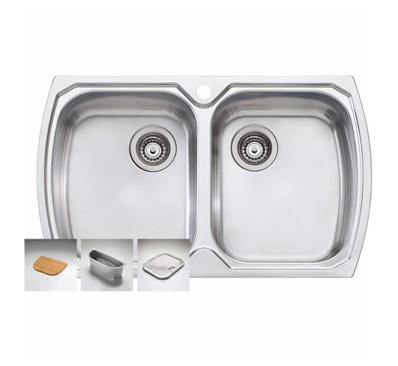 Oliveri Monet Double Bowl Topmount Sink 1Th - Burdens Plumbing