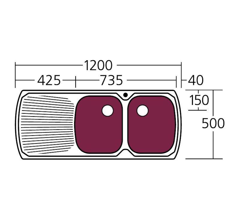 Oliveri Monet Double Bowl Topmount Sink L/H Drainer 1Th - Burdens Plumbing
