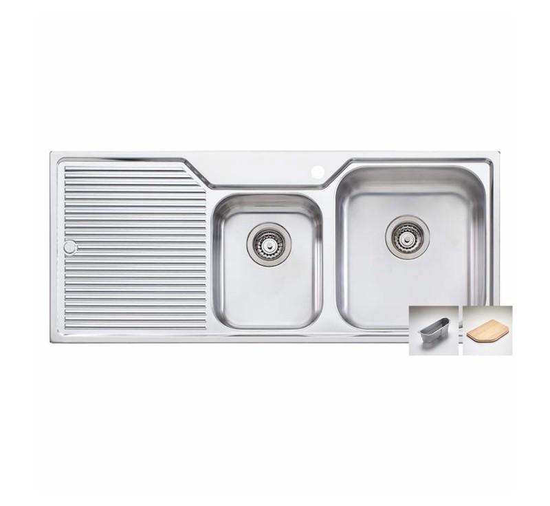 Oliveri Nu-Petite 1 & 3/4 Bowl Topmount Sink L/H Drainer 1Th - Burdens Plumbing