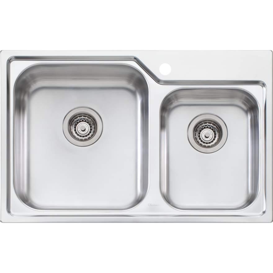 Oliveri Nu-Petite 1 & 3/4 R/H Bowl Topmount Sink 1Th - Burdens Plumbing