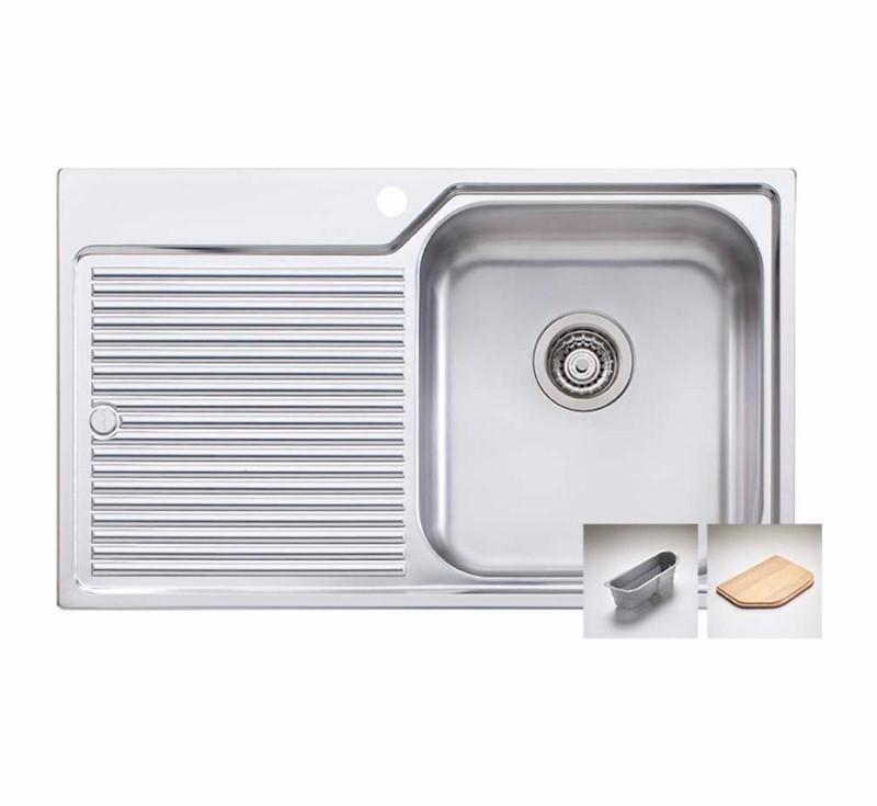 Oliveri Nu-Petite Single Bowl Topmount Sink L/H Drainer 1Th - Burdens Plumbing