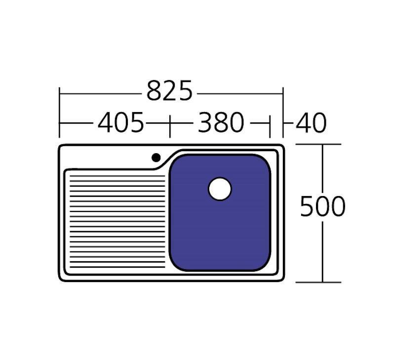 Oliveri Nu-Petite Single Bowl Topmount Sink L/H Drainer 1Th - Burdens Plumbing