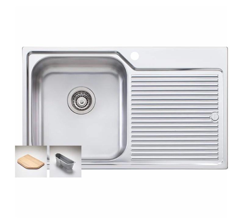 Oliveri Nu-Petite Single Bowl Topmount Sink R/H Drainer 1Th - Burdens Plumbing