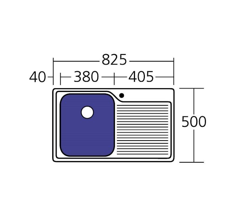 Oliveri Nu-Petite Single Bowl Topmount Sink R/H Drainer 1Th - Burdens Plumbing