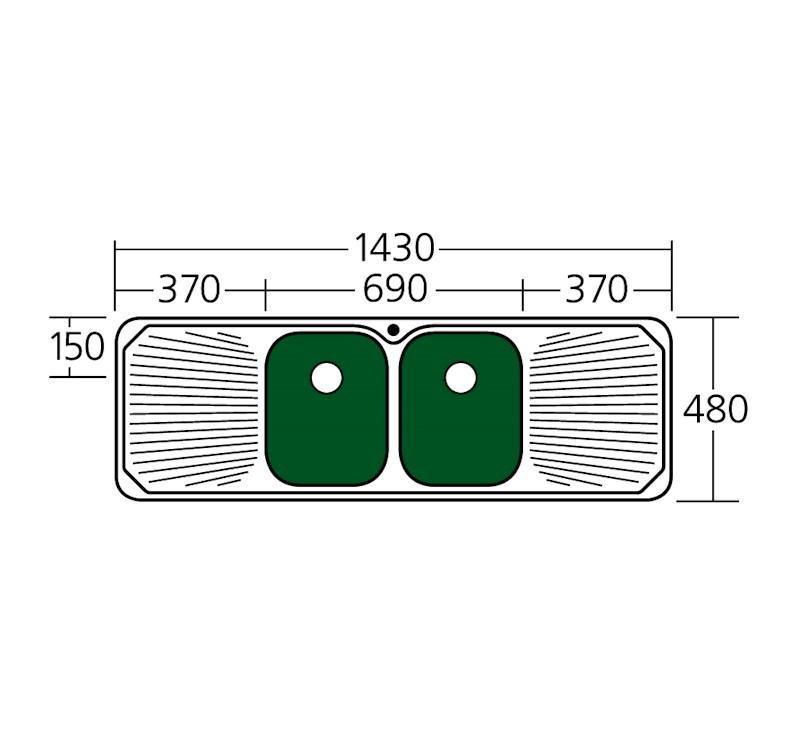 Oliveri Petite Double Bowl Topmount Sink W Dbl Drainer 1Th - Burdens Plumbing