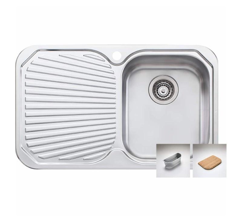 Oliveri Petite Single Bowl Topmount Sink L/H Drainer 1Th - Burdens Plumbing
