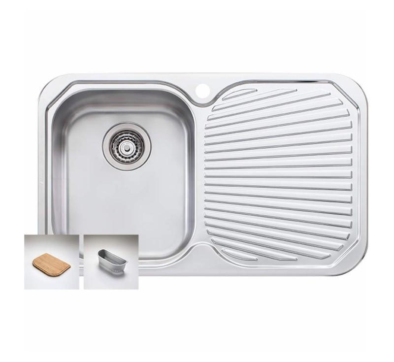 Oliveri Petite Single Bowl Topmount Sink R/H Drainer 1Th - Burdens Plumbing