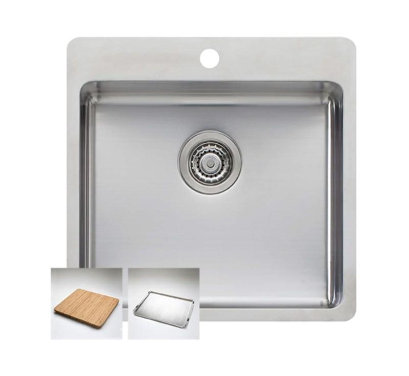 OLIVERI PRESSED SINGLE BOWL INSET SINK SN1051 - Burdens Plumbing