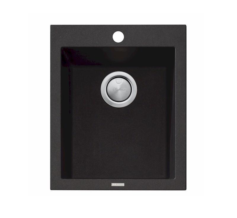 Oliveri Santorini Black Standard Bowl Topmount Sink 1Th - Burdens Plumbing