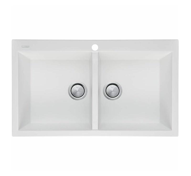 Oliveri Santorini White Double Bowl Topmount Sink 1Th - Burdens Plumbing