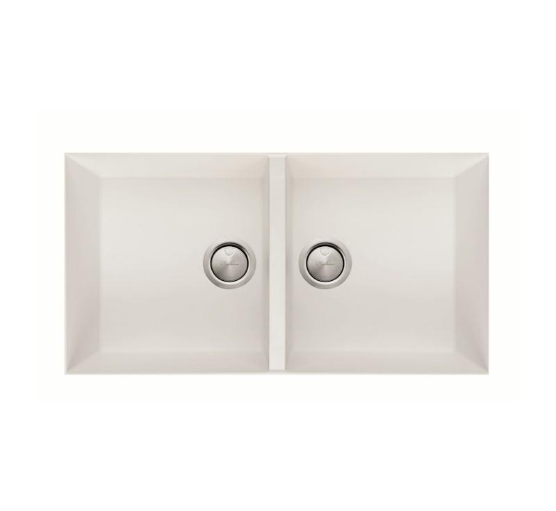 Oliveri Santorini White Double Bowl Undermount Sink Nth - Burdens Plumbing
