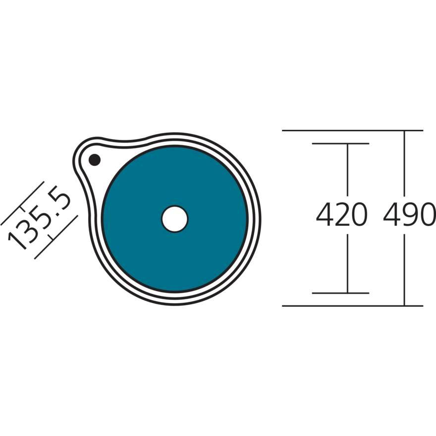 Oliveri Solitaire Round Bowl Topmount Sink With Tap Landing - Burdens Plumbing