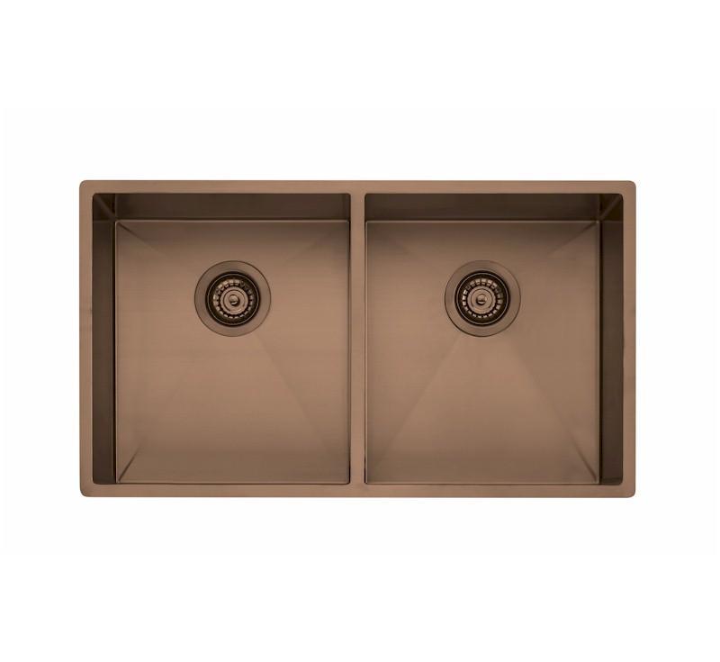 Oliveri Spectra Double Bowl Copper Sink Nth - Burdens Plumbing