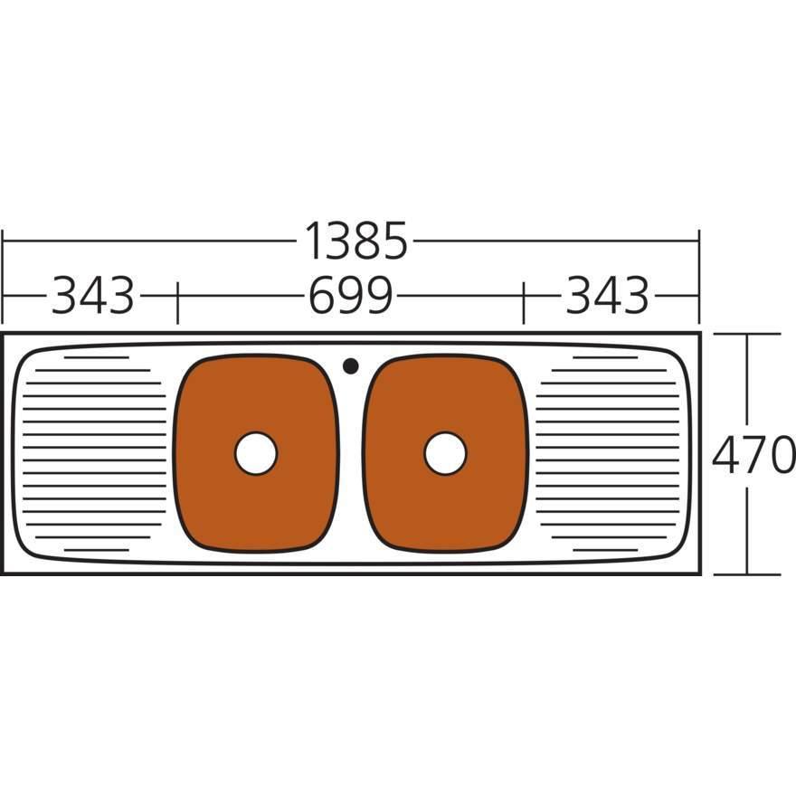 Oliveri Ultraform Double Bowl Topmount Sink Dbl Drainer 1Th - Burdens Plumbing