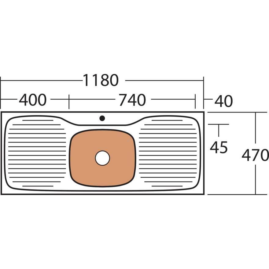 Oliveri Ultraform Single Bowl Topmount Sink Dbl Drainer 1Th - Burdens Plumbing