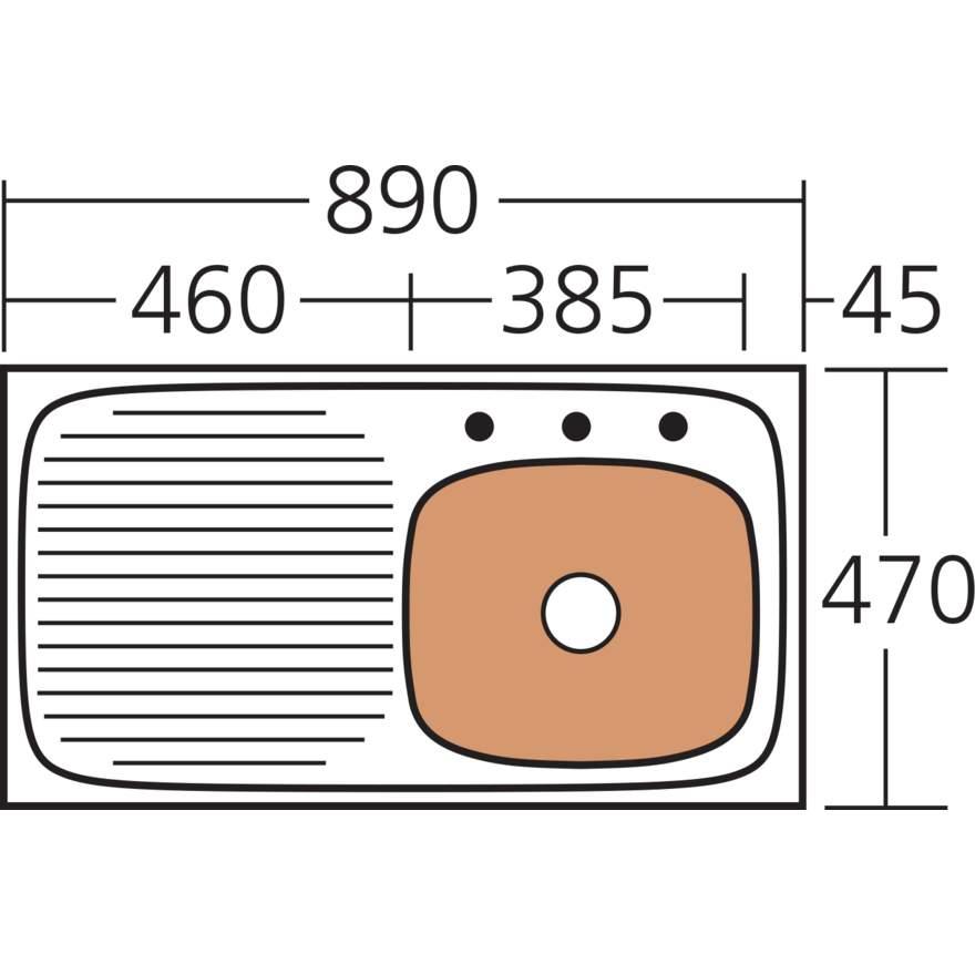 Oliveri Ultraform Single Bowl Topmount Sink L/H Drainer 1Th - Burdens Plumbing