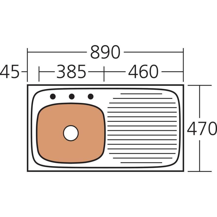 Oliveri Ultraform Single Bowl Topmount Sink R/H Drainer 1Th - Burdens Plumbing