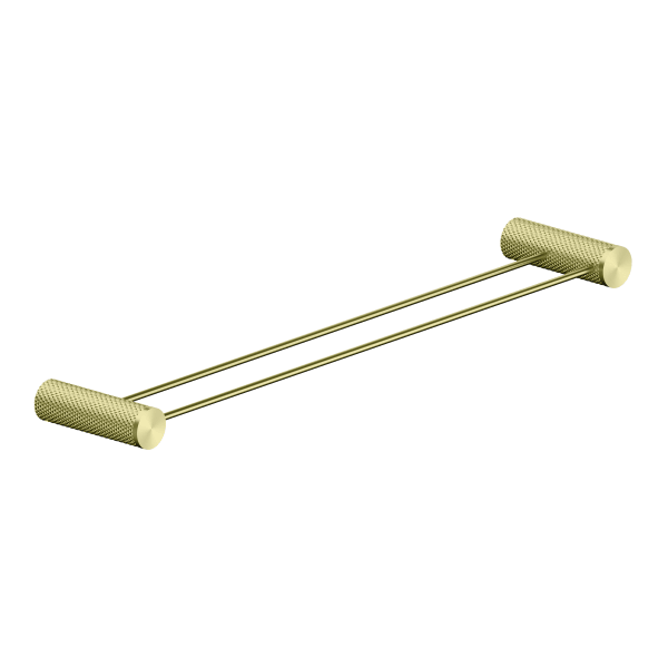 Opal Double Towel Rail Brushed Gold 600mm - Burdens Plumbing