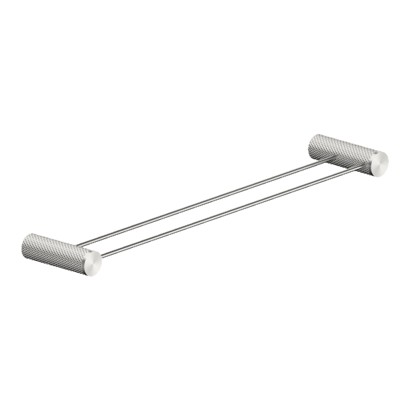Opal Double Towel Rail Brushed Nickel 600mm - Burdens Plumbing