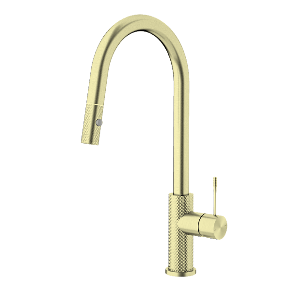 Opal Pull Out Sink Mixer Brushed Gold - Burdens Plumbing