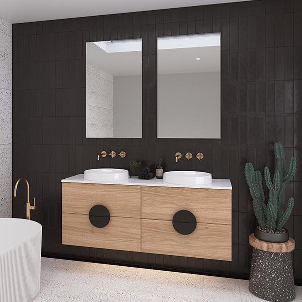 OXBOW VANITY 600MM 20MM SILK SURFACE TOP WITH CERAMIC BASIN WALL HUNG(TIMBERLN P#:OX60MW) - Burdens Plumbing