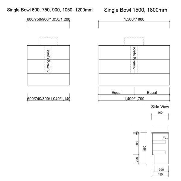 OXBOW VANITY 900MM 20MM SILK SURFACE TOP WITH CERAMIC BASIN FLOORSTANDING(TIMBERLN P# - Burdens Plumbing