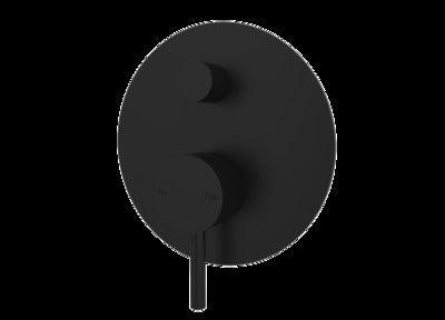 PAR LUGANO DIVERTOR MIXER ON PLATE MATTE BLACK - Burdens Plumbing